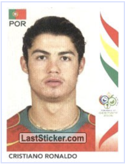 Cristiano Ronaldo (CR7) First World Cup Sticker