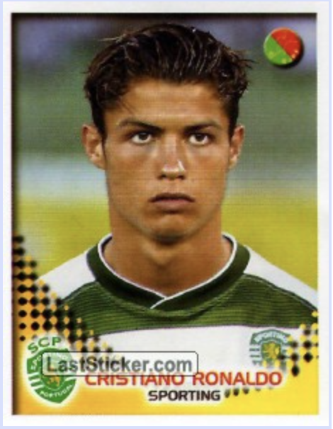 Cristiano Ronaldo rookie sticker.