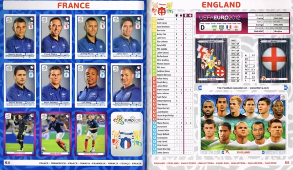 Panini Euro 2012 France and England