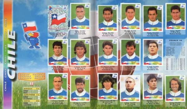 Panini World Cup 1998 Chile