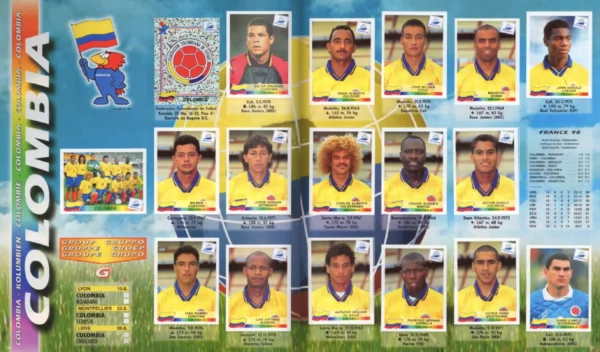 Panini World Cup 1998 Colombia