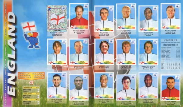 Panini World Cup 1998 England