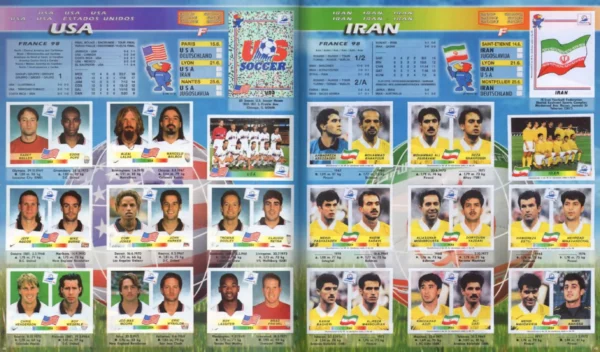 Panini World Cup 1998 USA and Iran