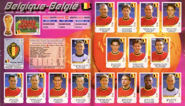 Panini World Cup 2002 Belgium