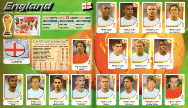 Panini World Cup 2002 England